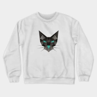 Geometric Polygonal Black Cat Crewneck Sweatshirt